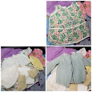 Vintage Medium Newborn Baby Doll Clothes Accessories Lot 25+ Dress Shirt Pants